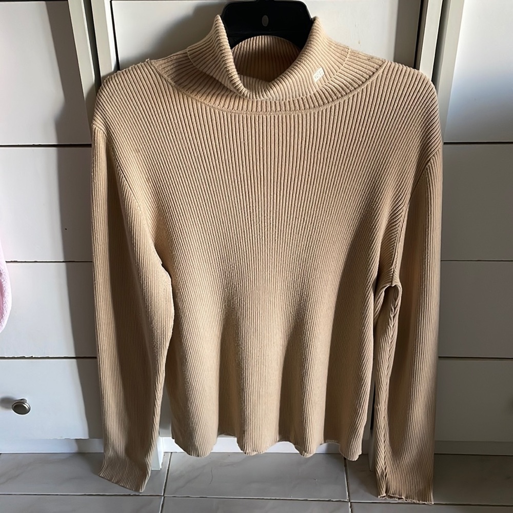 Lauren by Ralph Lauren turtleneck ribbed sweater **imperfections**